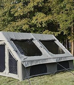 Large Inflatable Camping Tent 13×10 ft for 7-8 Persons Army Green 2