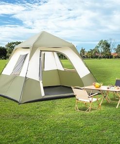 6 Person Instant Cabin Tent Easy Setup for Family Camping and Hiking