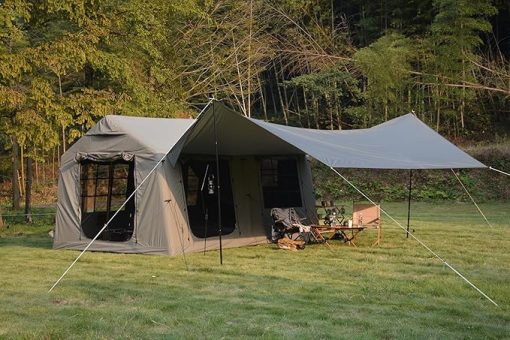 Easy Setup Inflatable Camping Tent for 7-8 People Waterproof Green