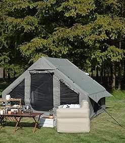 Family Camping Tent Easy Setup for 4-6 People Waterproof Green