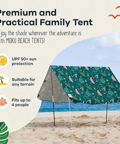 Portable Beach Canopy Tent UPF 50+ Easy 3-Step Assembly Jungala 2
