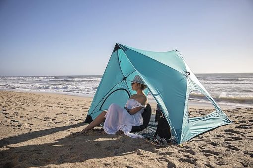 Pismo A-Frame Beach Tent Pop Up Umbrella Shade Aqua Blue - Image 2