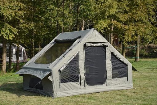 Inflatable Camping Tent, 4-6 Person, 118x83x79 Inches, Beige, Quick Setup with Stove Jack - Image 2