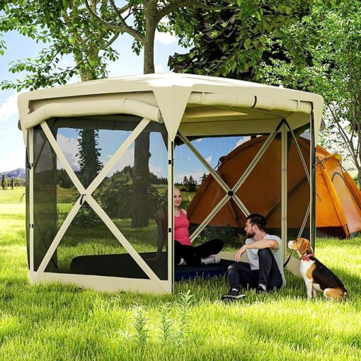 Minzan Pop Up Screen Room with Roof and Mesh Sidewalls for Events