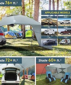 Large Car Canopy Sun Shade with Side-Wall for SUVs and Trucks 2