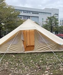 Spacious 6-Person Canvas Bell Tent for Glamping and Outdoor Fun 2