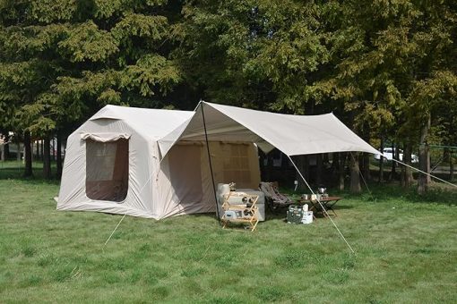 SVRCK Inflatable Camping Tent for Family 9.8x13ft Waterproof Beige