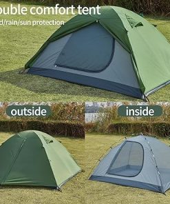 Camping Tent 2/3/4 Person 7.2′ x 5.3′ x 43 in(H) Waterproof Lightweight Tent Double Layer Dome Tent for Camping Hiking Large Size Easy Setup Tent,Backpacking Tent 2