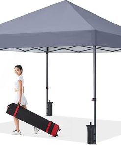 COOSHADE Easy Pop Up Tent 8×8 Feet Grey for Outdoor Events