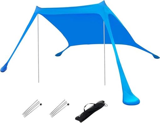 Portable Beach Canopy Tent with Sandbags and Storage Bag, Blue