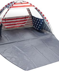 American Flag Beach Tent UV Protection for 3-4 People Easy Setup