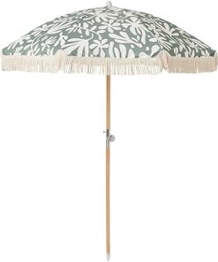 Sunnylife Luxe Beach Umbrella in Olive for Perfect Vacation Shade
