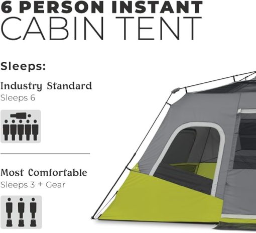 CORE Family Cabin Tents for 6 to 12 People with Storage Pockets - Image 2