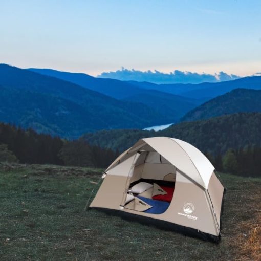 Water-Resistant 4 Person Camping Tent with Removable Rain Fly - Image 2