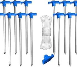 ABCCANOPY 8 Inch Camping Tent Stakes Pack of 10 Blue 2 Packs 2