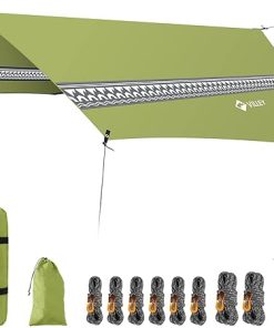 VILLEY Waterproof Camping Tarp Rain Fly for Hammock Tent Green