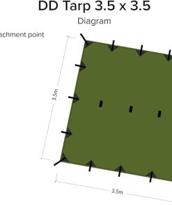 DD Hammocks Tarp Olive Green 3.5 x 3.5 Waterproof Camping Shelter 2