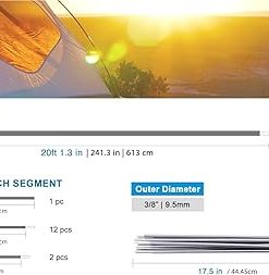 Replacement Gray Tent Poles Preassembled 7001 T6 Heated Aluminum 2