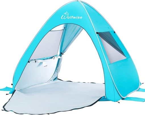 WolfWise UPF 50 Easy Pop Up Beach Tent Portable Sun Shelter Canopy