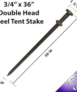 Heavy Duty Double Head Tent Stakes 3/4 x 36 Inch 10-Pack for Camping 2