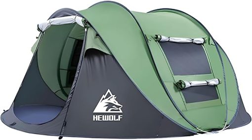 Instant Pop Up Camping Tent for 2 or 4 People, Easy Setup Family Tent