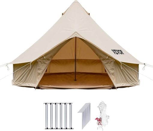 Happybuy 100% Cotton Canvas Bell Tent with Stove Jack for Camping
