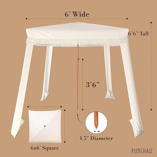 Portable Beach Canopy Umbrella Tent with Carry Bag and Sand Pockets - Image 2