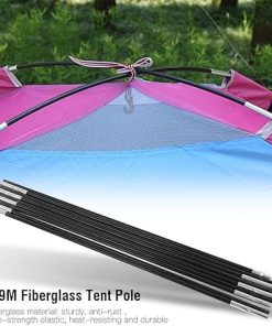 Flexible 9 Piece Fiberglass Tent Pole Replacement Kit 4.9M 2
