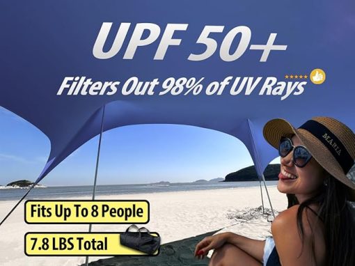 UPF50 Beach Tent Sun Shelter Pop Up Canopy for Camping and Picnics - Image 2