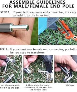 Weanas Lightweight Aluminum Tent Pole Replacement Kit 20FT 2 Poles 2