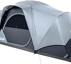 Coleman Skydome Camping Tent with LED Lights for 4/8 Persons