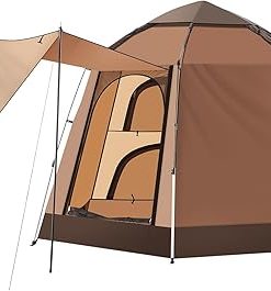 Tukailai Instant Hexagonal Camping Tent with Easy Setup and Rainfly
