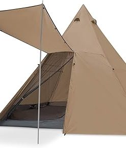 Large Waterproof Tipi Tent for 8 People Easy Setup Family Camping