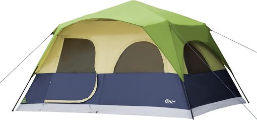 8 Person Instant Camping Tent with 5 Windows, Rainfly, and Bag