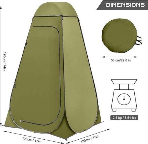 Portable Privacy Shower Tent for Camping with Waterproof Design - Image 2