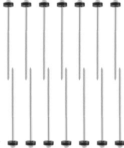 Heavy Duty 12 Inch Hex Drillable Tent Stakes with Tool & Bag 2