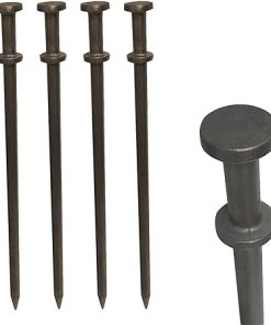 Heavy Duty Double Head Tent Stakes 3/4 x 36 Inch 10-Pack for Camping
