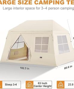 Inflatable Camping Tents for 3-4 People Easy Setup Waterproof 2