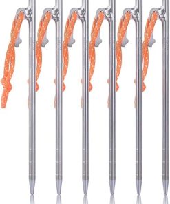 Titanium Alloy Tent Pegs 6 Pcs Lightweight Outdoor Camping Stakes