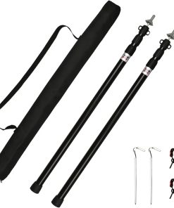 Adjustable 2pcs Camping Tent Poles 95-234cm Thicken Aluminum Alloy