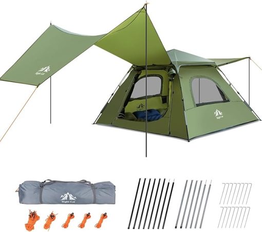 Night Cat Pop Up Tent for 3 Persons Waterproof Family Camping