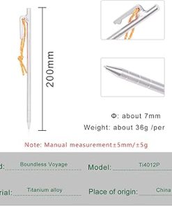 Titanium Alloy Tent Pegs 6 Pcs Lightweight Outdoor Camping Stakes 2