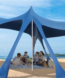 Beach Tent UPF50+ Sun Shelter with 8 Sandbags for Outdoor Use