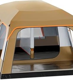 MoNiBloom 5-8 Person Extra Large Portable Cabin, 181” Length, 1 Living Room and 2 Bedrooms, Waterproof Windproof Tent with Carry Bag for Outdoor Picnic Family Gathering