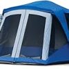 Tangkula 6.7’x6.8′ Foldable Beach Cabana, Easy Set-up Portable Beach Tent with Carry Bag, Detachable Side Wall, 4 Sandbags, Wind Vent, Sun-Protection Outdoor Beach Umbrella Shelter for Family 3
