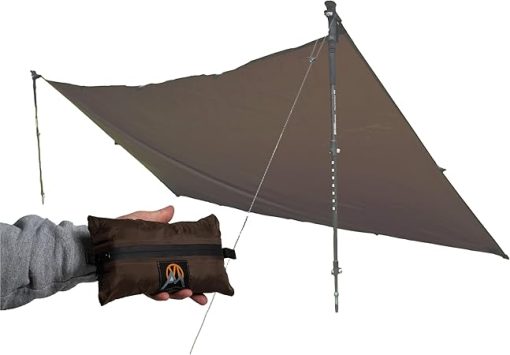 Baldy Ultralight Waterproof Tarp 1.1oz Silpoly Tan for Camping