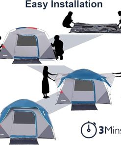 4 Person Waterproof Windproof Camping Tent Easy Setup for Outdoor Travel 2