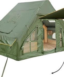 Inflatable Camping Tent with Pump and Stove Jack for 4-6 People