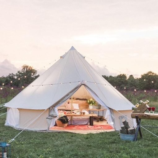 Waterproof Cotton Canvas Family Camping Bell Tent for Dream House