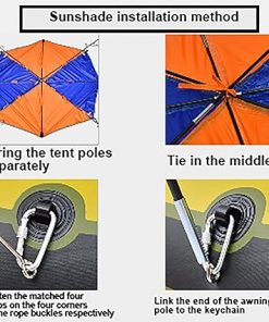 Inflatable Kayak Awning Canopy for 2-4 Persons Sun Shade Shelter 2